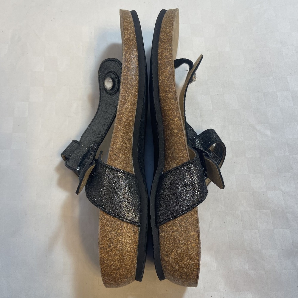 NWOB Vionic 44Mary Orthaheel Thong Sandals Flip Flop Black Glitter Women 7 EU 38 - Picture 3 of 7
